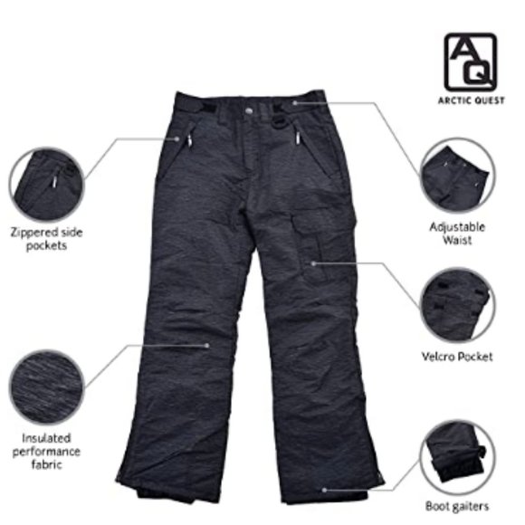 Arctic Quest Other - Arctic Quest Unisex Black Insulated Snow Pants 5/6